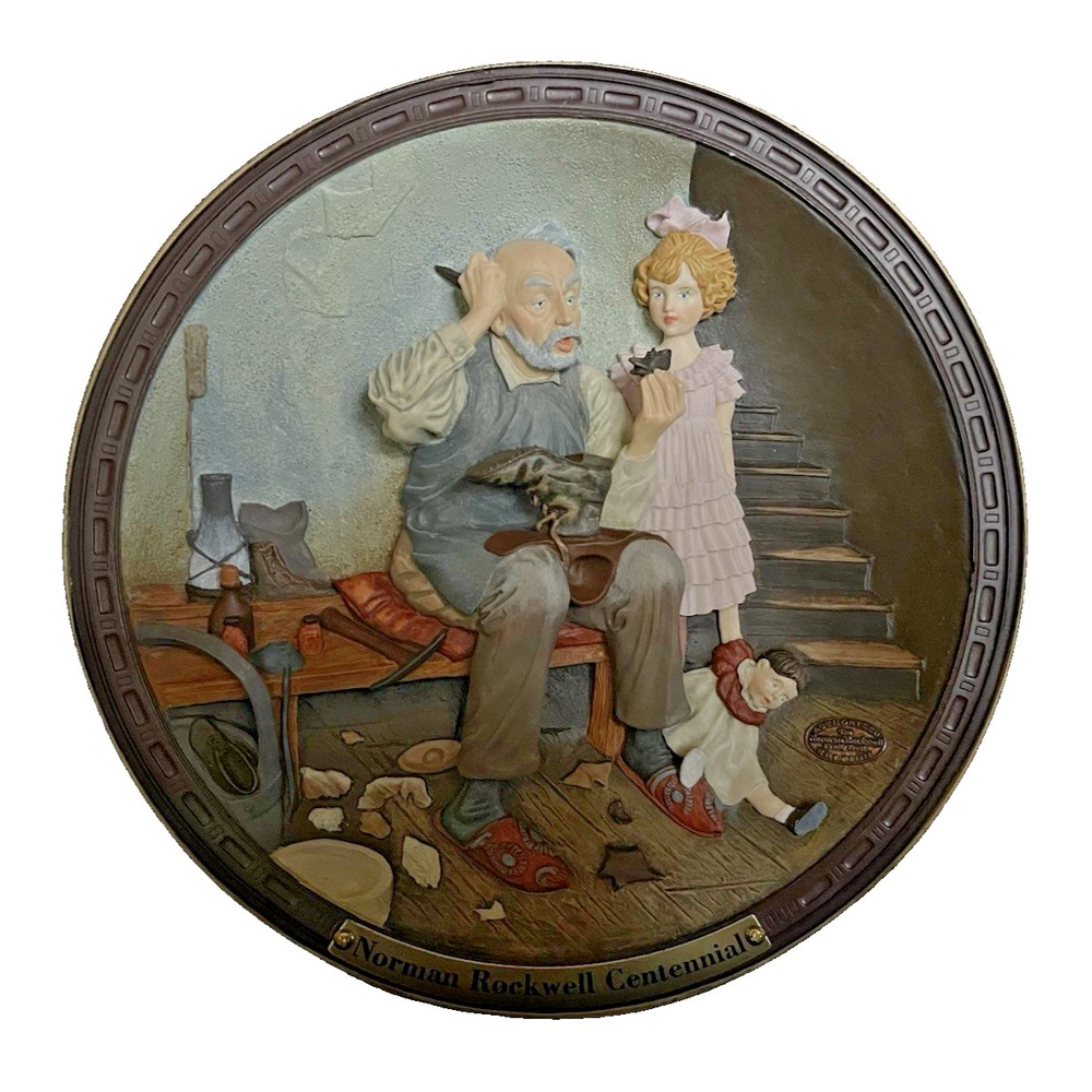 Norman Rockwell "The Cobbler" 3D Collector Plate 1993 #6409A – No COA or Box